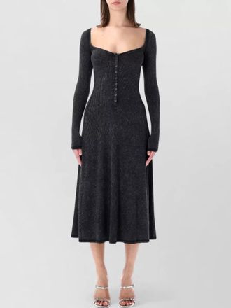 Diesel long ribbed cotton dress square neckline
