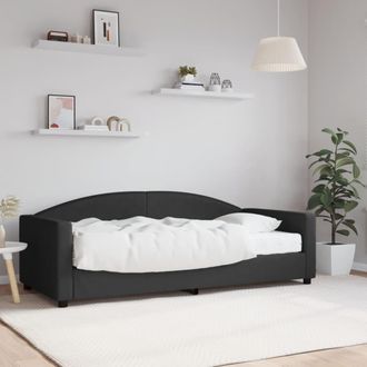 vidaXL Sof&aacute; Cama Con Colch&oacute;n Tela Negro 90x190 Cm Vidaxl