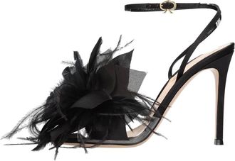 Gianvito Rossi Ynez Sandal Glasstrasp - female - Gianvito Rossi - High Heel Sandals - Black - 7 UK - Shoes