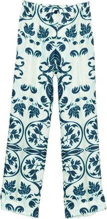 F.R.S. F. R.S. Womens Printed Silk Trousers