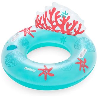 Trade Shop Trade Shop - Poltrona Salvagente Gonfiabile Con Maniglie Portabicchiere Schienale Design Corallo 43730