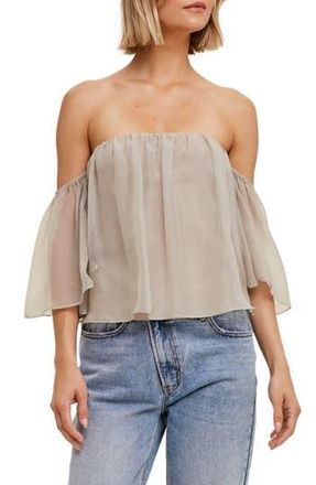 Wishlist Off the Shoulder Organza Top in Shell at Nordstrom Rack, Size Small