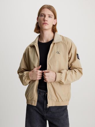 Calvin Klein Jeans Outdoorjacke CALVIN KLEIN JEANS UNPADDED HARRINGTON, Herren, Gr. 3XL, beige (travertine), Web, Obermaterial: 100% Polyamid, unifarben, regular fit, Ja