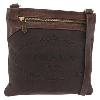 Prada Pre-owned Cross Body Bags, female, Brown, Size: ONE SIZE Pre-owned Vintage Shoulder Bag