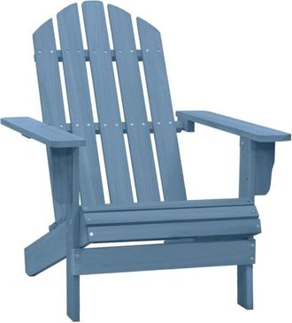 vidaXL Garden Adirondack Chair Solid Fir Wood Blue vidaXL