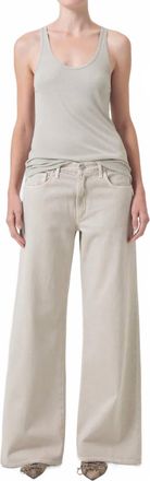 A Gold E Clara Low Rise Baggy Flare Jeans In Tusk