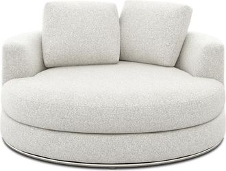 Castlery Hamilton Swivel Armchair 51.2 Customized, (Performance Boucle) Light Grey, Spill Resistant, 360-&deg; Swivel for Castlery, Grey, Ergonomic