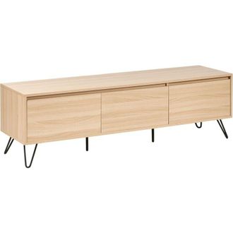 Beliani Beliani - Mobile tv 3 ripiani Pannello di particelle 150 cm Marrone chiaro Cardigan