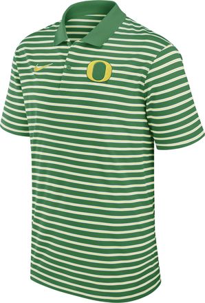 Nike Oregon Ducks Primetime Victory Striped Nike Mens Dri-FIT College Polo in Green | 02LX0BC5UON-QX7