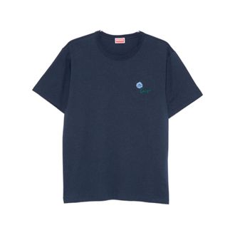 Kenzo T-Shirts, male, Blue, Size: 3XL Tulip Slim T-shirt