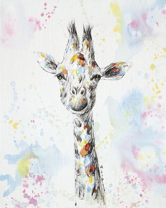 HERDASA Lienzo Pintado A Mano Con Dise&ntilde;o De Palmeras Con Toques De Troquelado, Colores Neutros, 100x70cm