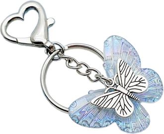 Generic Fashionable Acrylic Keychain Transparents Butterfly Key Chain Phones Pendant Decoration Colorful Keyring Ornament Lanyard, Blue, 6.7 Smart