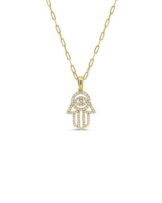 Sabrina Designs 14K 0.33 Ct. Tw. Diamond Hamsa Necklace