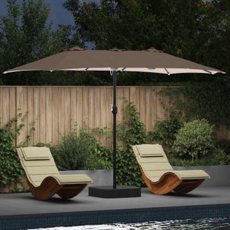 vidaXL Parasol De Jard&iacute;n Taup&eacute; 385 X 209 X 244 Cm Tela Vidaxl