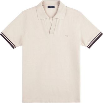 Fay Polo Shirt In Beige Piquet Cotton