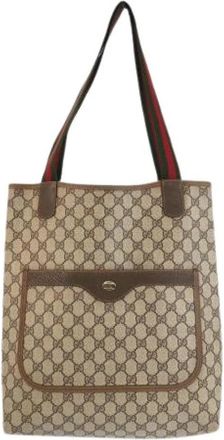 Gucci Pre-owned GG Supreme Canvas Tote Bag - Dames - Vintage Shopper - Bruin - ONE Size - Vintage
