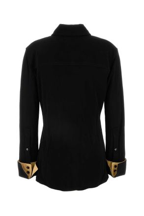 Bottega Veneta Womens Black Jersey Shirt Exterior: Viscose Camicie