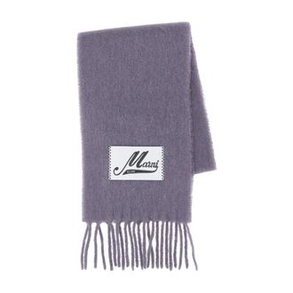Marni Winter Scarves, female, Purple, Size: ONE SIZE Brushed Alpaca Scarf