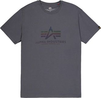 Alpha Industries T-Shirt ALPHA INDUSTRIES Basic T-Shirt BL Rainbow Ref., Herren, Gr. XXL, grau (grauschwarz), Obermaterial: 100% Baumwolle, Shirts T-Shirt