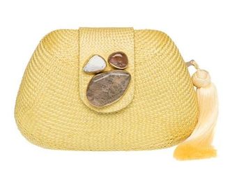 Raf&eacute; New York Tamu Bean Clutch in Pale Yellow at Nordstrom, Size Small
