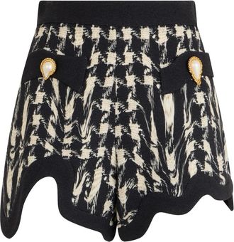 Moschino Shorts met hoge taille - Dames - Bermuda - Zwart - S - Wol - Korte Broeken