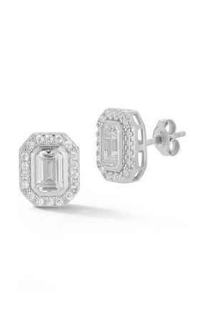 Glaze Jewelry Cubic Zirconia Halo Stud Earrings in Silver at Nordstrom Rack