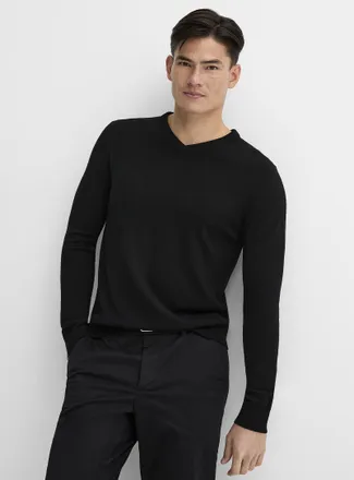 Le 31 Mens Responsible merino V-neck sweater
