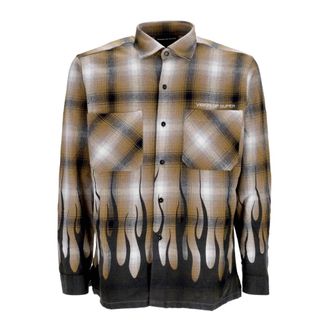 Vision Of Super Flames Lange Mouw Flanellen Overhemd - Heren - Casual Overhemden - Veelkleurig - M - Katoen - Overhemden