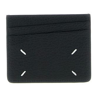 Maison Margiela Wallets & Cardholders, male, Black, ONE SIZE, Stitching Leather Card Holder with Card Slots