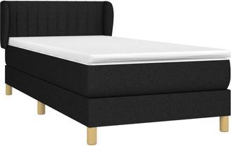 vidaXL Cama Box Spring Con Colch&oacute;n Tela Negro 90x190 Cm Vidaxl
