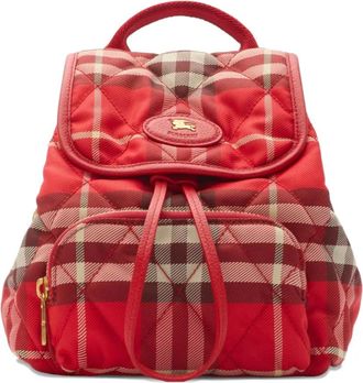 Burberry Borsa Horseshoe mini trapuntata con motivo a quadri - Rosso