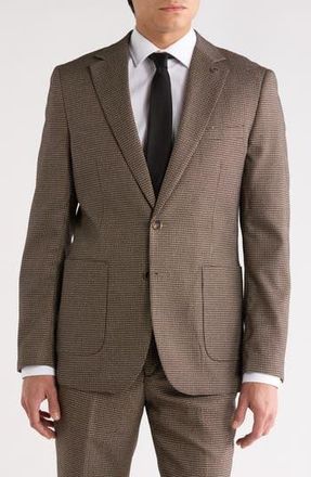 Elie Tahari Slim Fit Check Blazer in Brown at Nordstrom Rack, Size Xx-Large