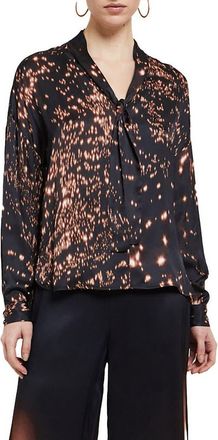 ottod'Ame Viscose Shirt With Scarf Neck in Black at Nordstrom, Size 38 It