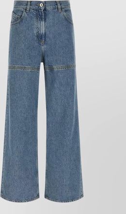 The Attico wide leg denim trousers cut out design