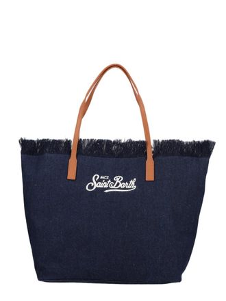 MC2 Saint Barth Deep Indigo Frayed Top Tote Bag