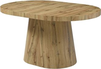 Vente-Unique Mesa de comedor extensible 6 a +12 personas de MDF - Natural claro - CLOEVA
