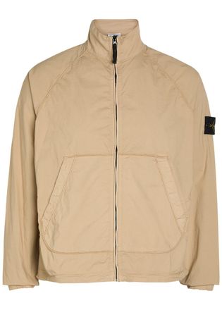 Stone Island Logo Stretch-cotton Jacket - Sand - XL