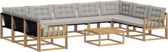 vidaXL Conjunto De Sof&aacute;s De Exterior 10 Uds. Blanco Y Gris Claro Vidaxl