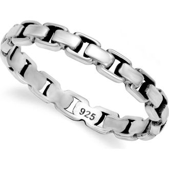 Samuel B. Sterling Silver Box Chain Ring at Nordstrom Rack, Size 10