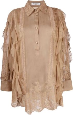 Valentino Garavani Ruffle-Trim Silk Blouse