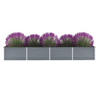 vidaXL Garden Raised Bed Galvanized Steel 126x31.5x17.7 Gray, 44846