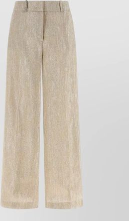 PESERICO lam&eacute; wide-leg trousers