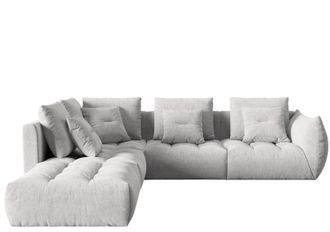 MICADONI 7-Sitzer Design Ecksofa Bloom mit Eckteil links - Strukturstoff