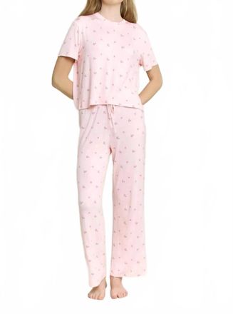 Honeydew Intimates All American Tee Pant Set In Flora Strawberries