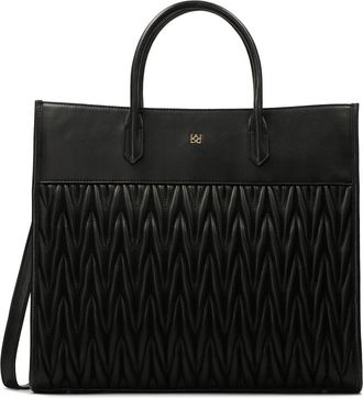 Kazar Elegante zakelijke handtas met opvallend quilten - Dames - Handtassen - Zwart - ONE Size - Leer - Tassen