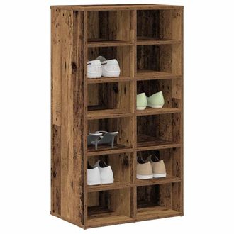 Berkfield Home Shoe Rack Old Wood 54x34x100.5 cm Engineered Wood in Brown