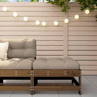 vidaXL Vidaxl - Furniture Limited - Taburete De Jard&iacute;n Con Coj&iacute;n Madera Maciza De