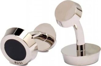 HUGO BOSS Ronde manchetknopen met emaille inzet - Heren - Manchetknopen - Zwart - ONE Size - Accessoires