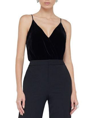 L'agence Lagence Jaxon Draped Silk-Blend Bodysuit