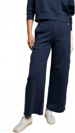 perfectwhitetee Mikos Travel Wide Leg Pants In Navy